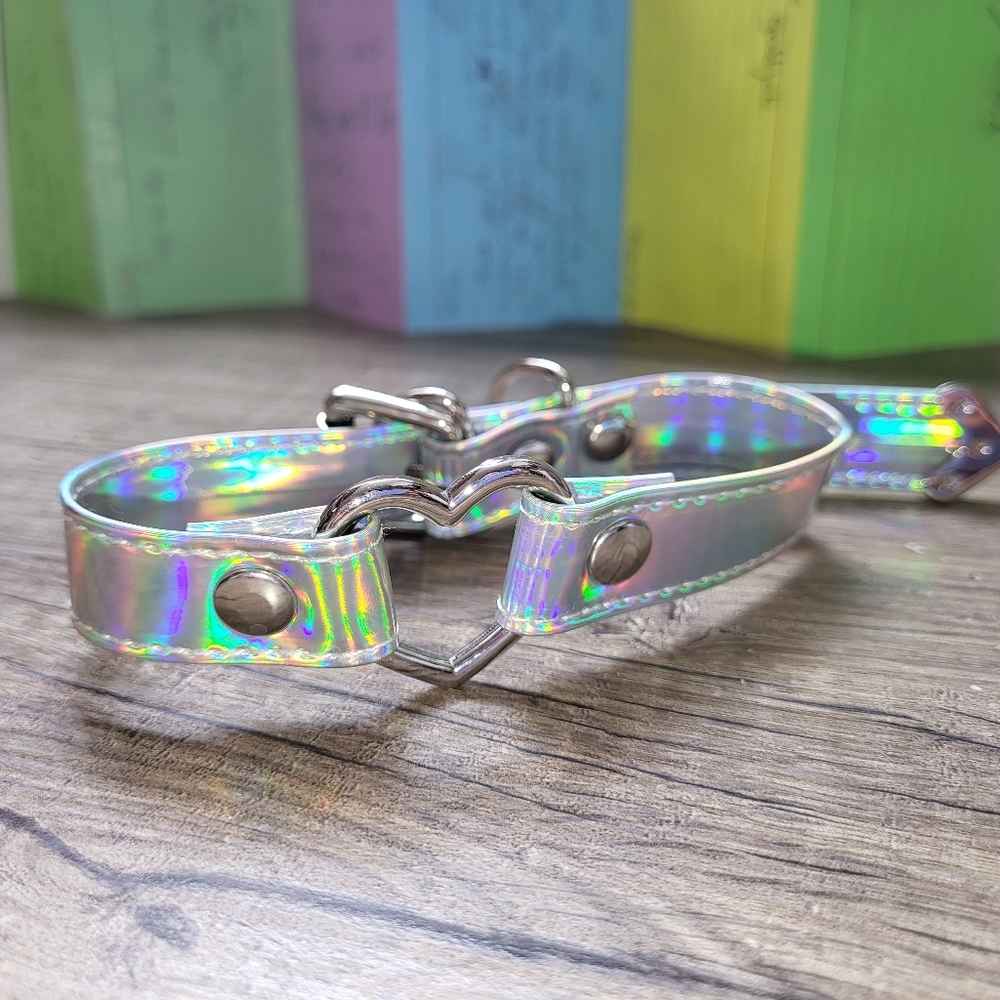 Holographic Choker | Heart | With Adjustable Strap